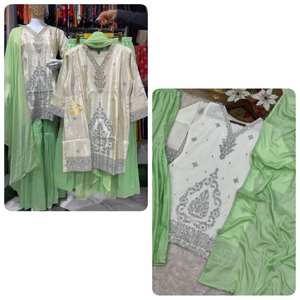 Nueva colección tradicional pakistaní lista para usar con lentejuelas bordadas Work Top-Sharara con Dupatta para fiestas - Product Image 6