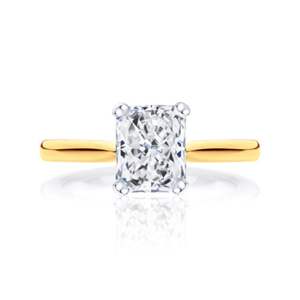 Bague de fiançailles solitaire taille radiant pour femme - Product Image 5