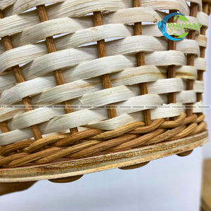 Panier de rangement pour pain en rotin de qualité supérieure panier en osier fait à la main au Vietnam, matériaux naturels, base en bois - Product Image 6