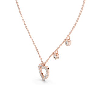 Collier pendentif cœur en diamant de laboratoire 0,484 CT, clarté VVS-VS, couleur EF, or 18 carats, or 14 carats et argent 925, rose, jaune, blanc - Product Image 4