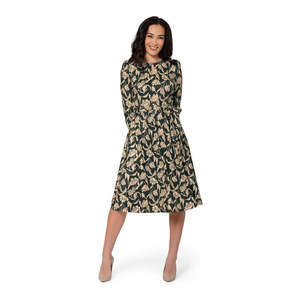 Abito Casual da Donna Leota Iman Verde Lunghezza al Ginocchio Taglia M Design Personalizzato Traspirante Vita Naturale Maniche a Sbuffo Cerniera - Product Image 1