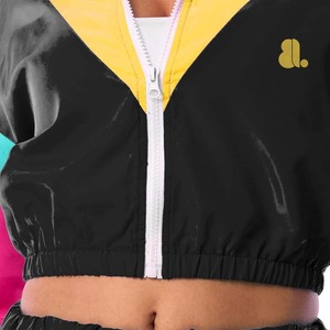 Conjunto de chándal con cremallera de bloque de Color de algodón 100% de alta calidad para mujer, ropa de calle de invierno transpirable, chándal con logotipo frontal, cierre 2 en 1 - Product Image 3