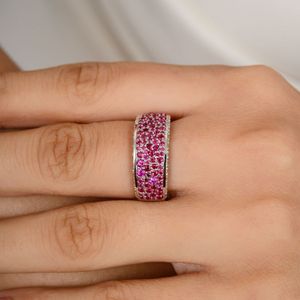 แหวนหมั้นทองคำขาว18K ดีไซน์ใหม่สำหรับ2025แหวนเพชรทับทิมธรรมชาติของขวัญแต่งงานสำหรับผู้หญิง - Product Image 4