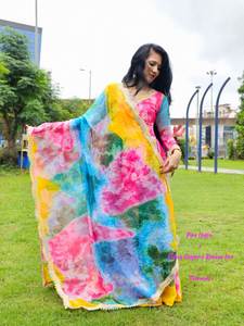 New Launching Gorgeous <b>Rainbow</b> Lace Touch Up Anarkali With Diamond Work With Chiffon Fabric - Product Image 2