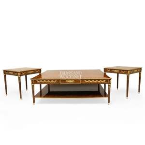 Juego de Mesa de Centro de Madera Clásica de Lujo con Estante Inferior - Product Image 2