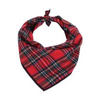 Bandana pour chien en coton tartan rouge de Noël - Accessoire de costume pour animaux de compagnie écologique, classique, réutilisable, lavable, ensemble cadeau pour toutes les saisons