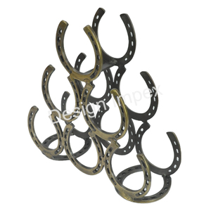 Bar et hôtel et restaurants Table comptoir présentoirs en laiton fini antique cheval chaussure casier à vin support de bouteille équestre - Product Image 2