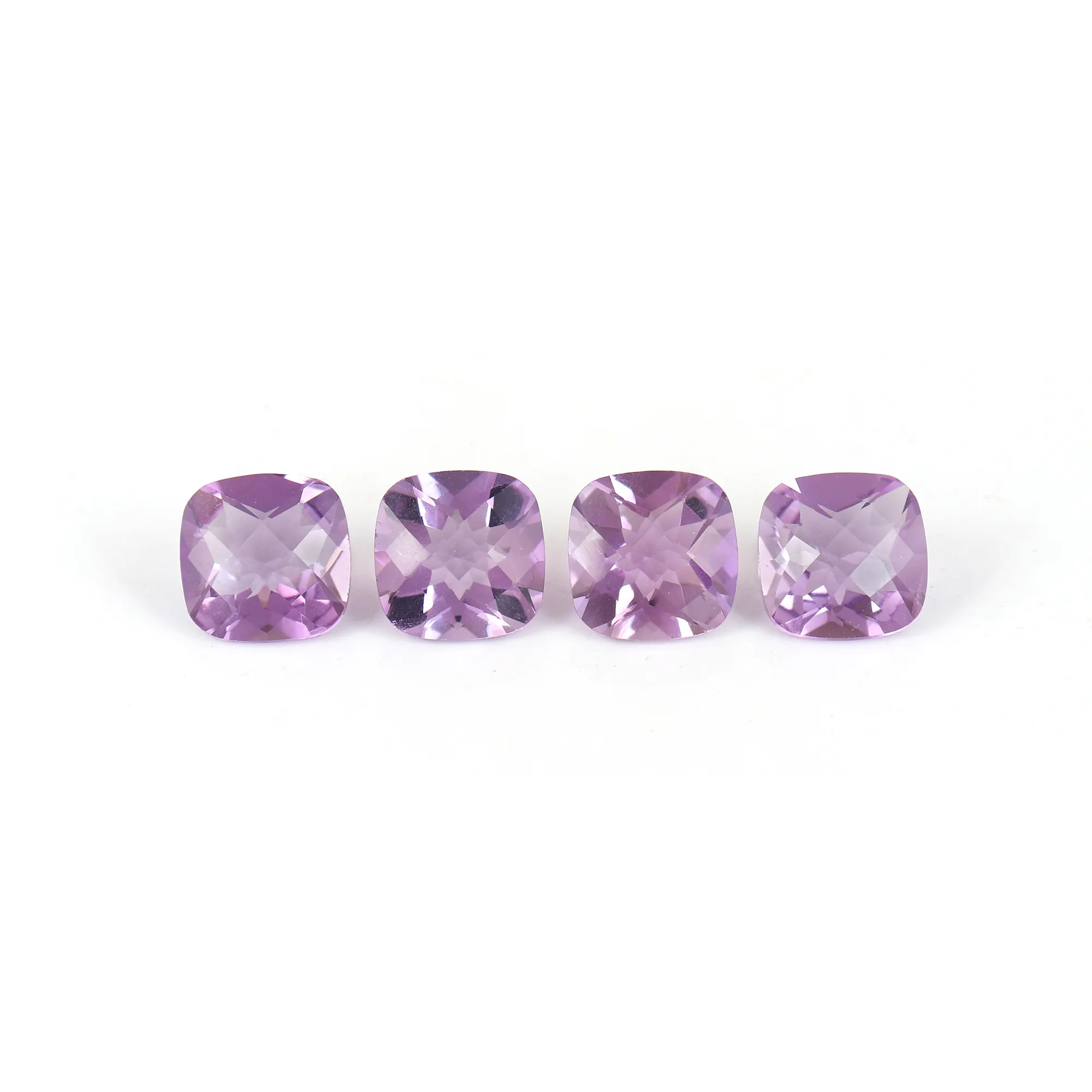 Natural 7mm Amethyst bantal bentuk batu permata longgar terkalibrasi Chekker memotong permata batu perhiasan membuat bersertifikat ungu Amethyst