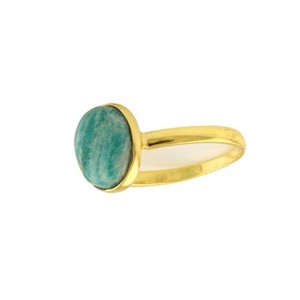 Anillo de Plata de Ley 925 de primera clase Unisex 10x14mm Ajuste de bisel ovalado con amazonita genuina joyería fina hecha a mano para mujer - Product Image 2