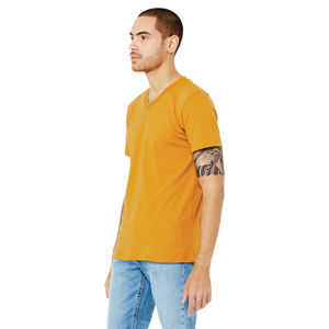 "Mustard Essential: Camiseta unisex con cuello en V en 100% algodón peinado Airlume, 4,2 oz, 32 tela hilada de un solo anillo" - Product Image 2