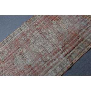 Tapis turc vintage 4,4x7,3 pi (135x223 cm), tapis rouge Ombr - Product Image 5