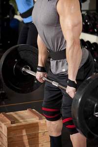 Venta al por mayor de rodilleras de 78 pulgadas de línea roja personalizadas de alta calidad Joelheiras Kniebandagen rodilleras para levantamiento de pesas - Product Image 5