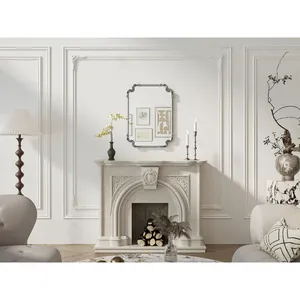 Design tendance Miroir mural à cadre en métal argenté Miroir mural de haute qualité Décor à la maison Miroir mural en métal durable - Product Image 3