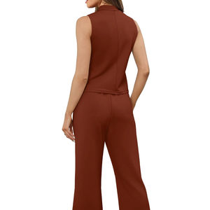 Essential Pullover Basics Fleece Algodón Poliéster vintage lavado liso Fabricantes al aire libre algodón mezclado conjunto de 2 piezas mujeres - Product Image 3