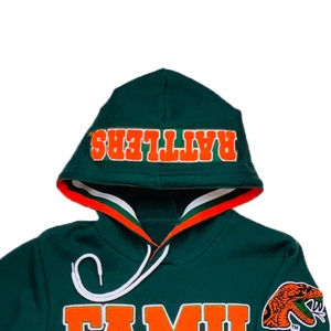 Sudaderas con capucha bordadas con apliques FAMU verdes personalizadas sudaderas con capucha de lana de algodón para unisex - Product Image 2