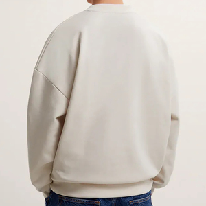 เสื้อสเวตเตอร์คอกลมของผู้ชายเสื้อสเวตเตอร์คอกลมผ้าฝ้าย100% โอเวอร์ไซส์สำหรับผู้ชายผู้หญิงใส่ได้ทั้งชายและหญิงผ้าคอตตอนผสมโลโก้ตามสั่ง - Product Image 3