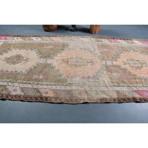 Alfombra turca Vintage de 5,2x12,3 pies, hecha a mano, marrón, Beige, lana, área grande, diseño de retazos, pasillo Rectangular, látex para decoración de habitación - Product Image 3