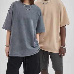 T-Shirt rétro surdimensionné lavé à l'acide lourd de haute qualité 100% coton col rond Streetwear Vintage dégradé lavage Logo personnalisé - Product Image 2