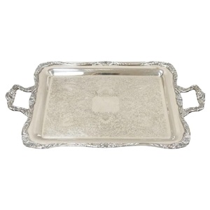 Plateaux de service décoratifs de luxe faits à la main en laiton et aluminium, finis pour l'hôtellerie, la maison et la décoration de table - Product Image 3