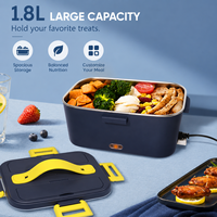 2-in-1 Auto Edelstahl Behälter Lunchbox 75W Schnellheizende Elektrische Lunchbox 1,8L Tragbare Elektrische Lunchbox Speisenwärmer