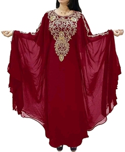 Farasha caftan de Dubaï beau caftan rouge caftan traditionnel musulman perles en pierre travail à la main caftan design marocain caftan2024 - Product Image 1