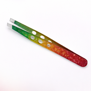 Pince à épiler professionnelle de qualité supérieure, dégradé de couleurs, en acier inoxydable, inclinée, pour la précision de l'épilation des sourcils, cosmétique - Product Image 6