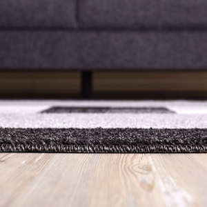 Netline Home Ephesus Abstract Grey <b>Black</b> Rectangular Hallway <b>Rug</b> Machine Made for Living Room <b>Bedroom</b> Teen - Product Image 4
