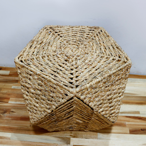 Repose-pieds tissé en jonc de mer rustique Artex Dong Thap pour pouf et affichage décoratif - Product Image 6