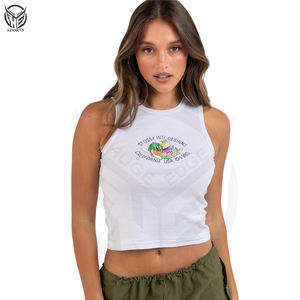 Débardeur court respirant et décontracté pour femme, idéal pour l'été, le sport et la gym, avec motif graphique, personnalisable (marque privée) - Product Image 6