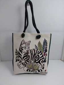 Sac fourre-tout vintage DAFNI BIG PAZAR en toile unie à motif œil, fermeture éclair, doublure en coton brodé, toutes saisons, pour le shopping - Product Image 2