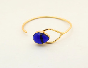 Brazalete Hecho a Mano, Chapado en Oro de 18K, Brazalete de Latón, Joyería Elegante y Minimalista para Mujer, Brazalete Ajustable, Regalo - Product Image 3