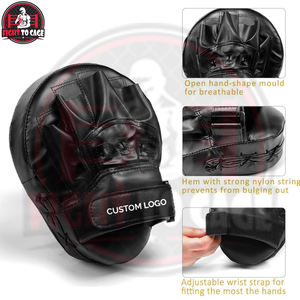 Mitaines de boxe incurvées de qualité supérieure, couleur noire, en cuir PU, personnalisables, légères et durables, prix de gros 2025 - Product Image 5