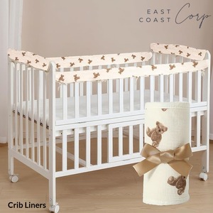 Cubiertas blandas para rieles de cuna para dentición, tiras anticolisión con protectores de esquina, protegen los dientes del bebé y protegen los rieles de la cuna - Product Image 1