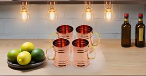 Metal Beer Stein <b>Large</b> Moscow Mule Mugs with Brass Handle Unique tankard look handmade Capacity- 18 Ounce - Product Image 5