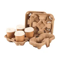 Customized 4 Cup Pulp Mould Cup Carrier Coffee Cup Holders - China Cup  Tray, Cup Holder