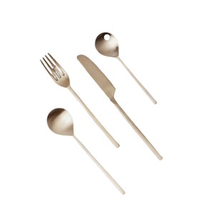Vaisselle moderne en métal Ensemble de couverts argentés Couteau à steak en acier inoxydable Fourchette et cuillère Ensemble d'ustensiles de cuisine en acier miroir - Product Image 4