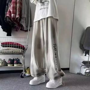 กางเกงกีฬาผ้าฝ้ายโพลีเอสเตอร์ขากว้างขาตรงลำลองมีเชือกผูกสำหรับกิจกรรมกลางแจ้งของผู้ชาย - Product Image 2