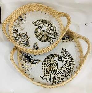 Large Handwoven Rattan & Jute Rope Serving <b>Tray</b> Durable Sustainable and Stylish Decor - Product Image 4
