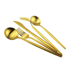 Ensemble de couverts en acier inoxydable haut de gamme unique 5 pièces de couverts en argent de style américain de luxe - Product Image 4