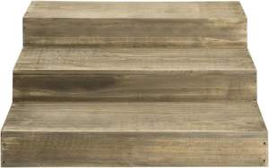 Support à dessert en bois de style récupéré gris sur marron à 3 niveaux pour les mariages, les restaurants et les boulangeries. - Product Image 6