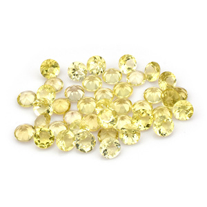 8X8MM Jaune AAA ++ Quartz Citron Naturel Coupe Ronde Facettes Calibré Pierre Précieuse Lâche Fabrication de Bijoux Lot En Gros - Product Image 1