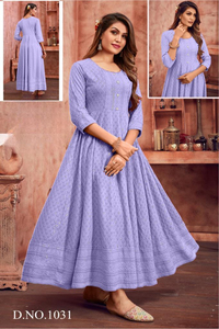 Trendy Rayon Anarkali Kurti Con Chikankari Funciona Perfecto Para Todas Las Ocasiones - Product Image 4