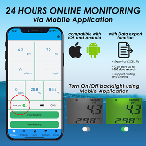 Monitor flotante digital 6 en 1 EC/salinidad/pH /ORP/temperatura/probador de medidor inteligente de cloro Bluetooth para piscina de Spa (OEM) - Product Image 5