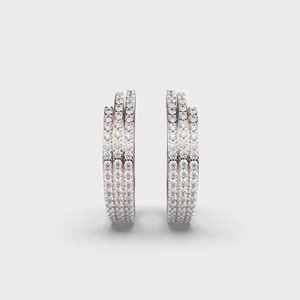 Boucles d'oreilles clous en or massif 14 carats avec diamants, vente en gros |   Diamants ronds de culture |   Bijoux élégants pour femmes - Product Image 6