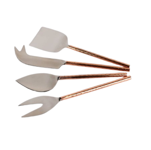 Cuchillo de queso de Metal hecho a mano de diseño moderno con acabado dorado con mango de madera Utensilios de cocina Uso Juego de queso - Product Image 4