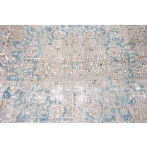 Alfombra Vintage de 9.6x12.5 pies, Alfombra Turca Extra Grande, Alfombra a Cuadros Marrón y Azul - Product Image 5