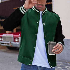 High Quality Custom Vintage Streetwear Wool Varsity Jacket for Men Winter <b>Button</b> Casual Style Stand Collar Warm - Product Image 5