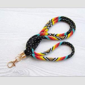 Perles de rocaille 18 pouces de long lanière de mode faite à la main pour l'utilisation de carte longue lanière perlée de style de bijoux pour le bureau - Product Image 5