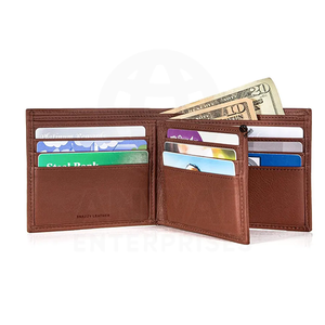 OEM logotipo personalizado hecho a mano Cartera de cuero y titular de la tarjeta de los hombres delgada cartera al por mayor de diseño personalizado - Product Image 3