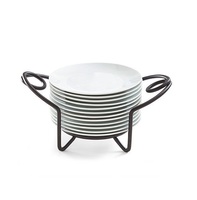 Support de Présentation de Vaisselle Élégant en Métal, Style Antique Décoratif, Écologique, Fait Main avec Détails Artisanaux, pour Carton